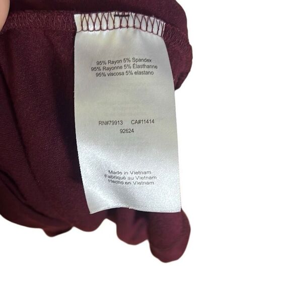 Motherhood Twist On Front V Neck Short Sleeve Midi Dress Dark Red Size XL - Picture 6 of 7